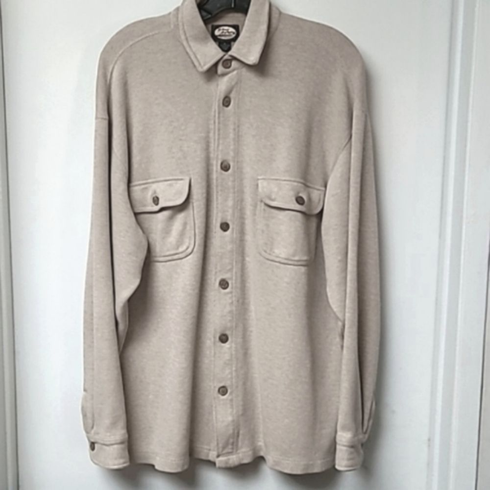 Tommy Bahama button-down long-sleeved mid-heavy soft shirt jacket